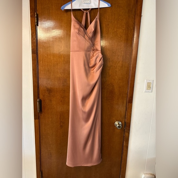 Azazie Geanna Stretch Satin Maxi Dress - size A0 - Picture 3 of 7